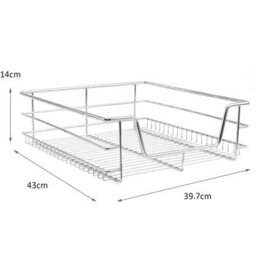 MonsterShop Kukoo 4 X Kitchen Pull Out Baskets, 500mm Wide Cabinet, Soft Close Wire Storage Metal Drawers - thumbnail 4