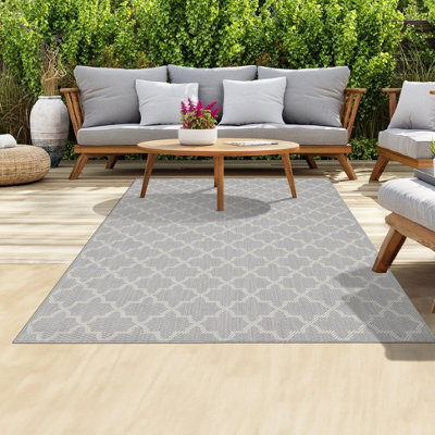 Homeart Outdoor Rugs Easy Cleaning Area Rugs For Balcony,garden,picnic,uv Weather Resistant Grey Cream, 200 X 290 Cm - image 1