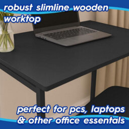 Harbour Housewares Deluxe Folding Wooden Desk & Chair Set - Black/white - Durable Compact Computer Office Study Desk & Chair Set - thumbnail 4