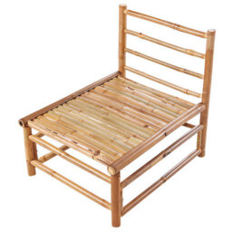 Beliani 1-Seat Taupe Outdoor Modular Chair With Removable Polyester Cushions, Bamboo Frame - thumbnail 6