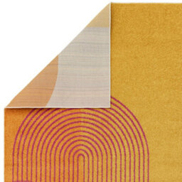 Orange Funky Modern Easy To Clean Abstract Rug For Dining Room -80Cm X 150Cm - thumbnail 6