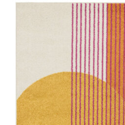 Orange Funky Modern Easy To Clean Abstract Rug For Dining Room -80Cm X 150Cm - thumbnail 4