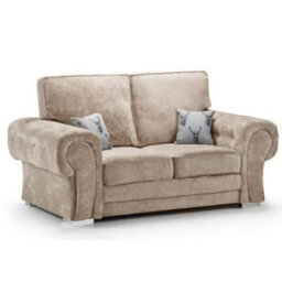 Furnishings For Less UK Milan Fabric 2 Seater Sofa Mink Fabric Full Back Chesterfield Style - thumbnail 1