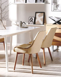 Beliani Set Of 2 Dining Chairs Melfort Fabric Sand Beige - thumbnail 2