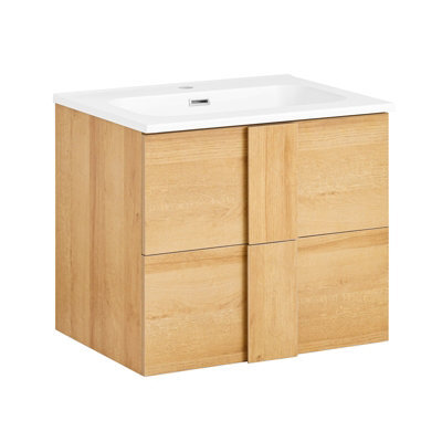 Sobuy Bzr172-N,bathroom Vanity Base Cabinet With Two Drawers Wood Veneer Wood Veneer,w60.5Xd46Xh54 - image 1