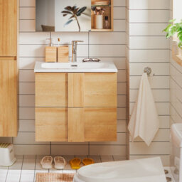 Sobuy Bzr172-N,bathroom Vanity Base Cabinet With Two Drawers Wood Veneer Wood Veneer,w60.5Xd46Xh54 - thumbnail 2