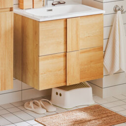 Sobuy Bzr172-N,bathroom Vanity Base Cabinet With Two Drawers Wood Veneer Wood Veneer,w60.5Xd46Xh54 - thumbnail 4