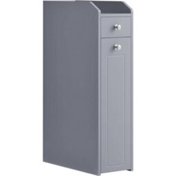 Songmics Small Bathroom Cabinet, Slim Bathroom Storage Unit, Organiser, Freestanding Storage Cabinet With Drawers, Dove Grey - thumbnail 8
