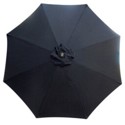 Sundaze 2.7M Black Round Garden Parasol Umbrella Patio Sun Shade Canopy Crank Tilt With Base - thumbnail 5