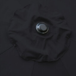 Sundaze 2.7M Black Round Garden Parasol Umbrella Patio Sun Shade Canopy Crank Tilt With Base - thumbnail 7