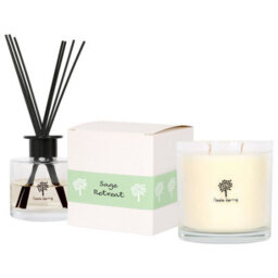 Nicola Spring Soy Wax Scented Candle & Reed Diffuser Set - Sage Retreat - 400G Candle 45 Hour Burn & 200Ml Diffuser 60 Day Scent - thumbnail 1