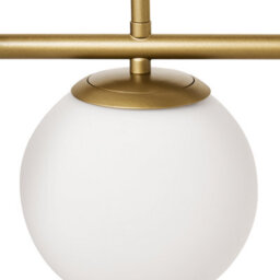 Wyld and Coco Glamour Style Gold Metal Ceiling Lamp With 7 Opaque Glass Globes, W109 X D14 X H122 Cm, Warm White. - thumbnail 6