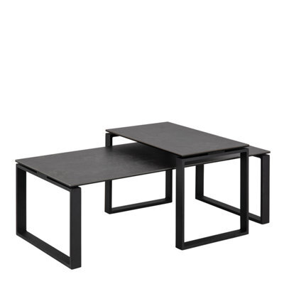 Furniture To Go Katrine Ceramic Coffee Table Set In Black - image 1