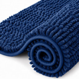Aspire Homeware Quick Dry Chenille Bathmat Soft Water Absorbent Shower Mat Non-Slip Floor Mat, Navy (L)80Cm X (W)50Cm - thumbnail 7