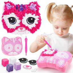 Deao Toys Diy Animal Decompression Pillow, Plush Craft Pillow, No Sewing, Make Your Own Animal Owl Pillow, Kids Creative Learning Activities - thumbnail 1