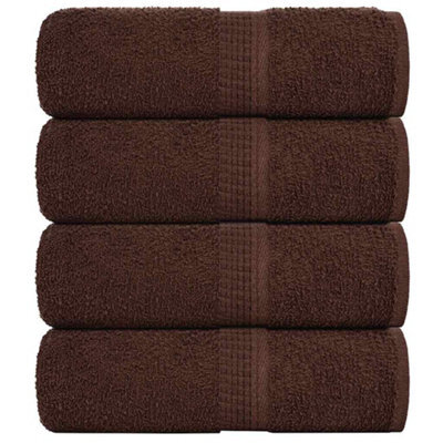 Berkfield Wash Towels 4 Pcs Frogn Brown 30X30 Cm 100% Cotton - image 1