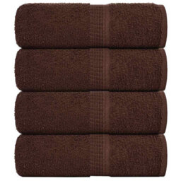 Berkfield Wash Towels 4 Pcs Frogn Brown 30X30 Cm 100% Cotton - thumbnail 1