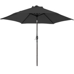 VRUC Outdoor Patio Garden Parasol Sun Shade Umbrella With Crank Handle & Tilt 2.5M Black - thumbnail 2