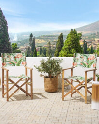 Beliani Set Of 2 Garden Chairs Cine Acacia Wood Pink - thumbnail 2
