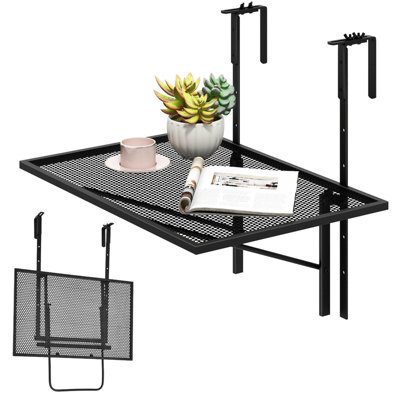 Costway Hanging Storage Rack Folding Table Planter Balcony Flower Hanging Holder Outdoor - image 1