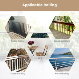 Costway Hanging Storage Rack Folding Table Planter Balcony Flower Hanging Holder Outdoor - thumbnail 9