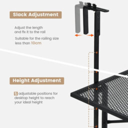 Costway Hanging Storage Rack Folding Table Planter Balcony Flower Hanging Holder Outdoor - thumbnail 7