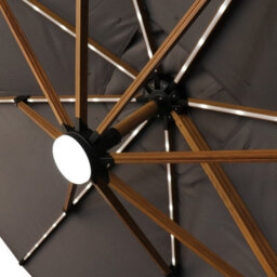 Jack Stonehouse Athena Roma Square Parasol Wooden Umbrella With Led Lights Grey - thumbnail 5