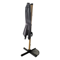 Jack Stonehouse Athena Roma Square Parasol Wooden Umbrella With Led Lights Grey - thumbnail 8