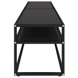Berkfield Sturdy Tv Cabinet Black 200X40X40.5 Cm Tempered Glass - thumbnail 4