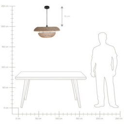 Wyld And Coco Pentant Pendant Lamp 65Cm Natural Paper Rope Shade Hanging Light - thumbnail 8
