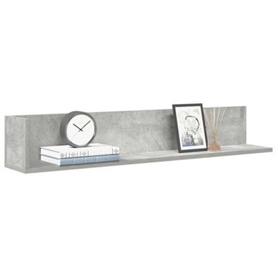 Berkfield Wall Shelves 2 Pcs Concrete Grey 100X16.5X16.5 Cm Engineered Wood - image 1