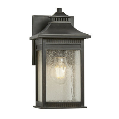 Elegant Outdoor Ip44 Wall Light In Imperial Bronze With Led E27 Bulb - 60W