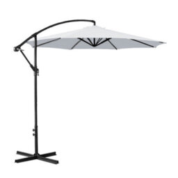 Sundaze Grey 3M Garden Banana Parasol Cantilever Umbrella With Adjustable Crank Patio Sun Shade - thumbnail 2