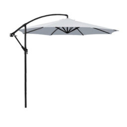 Sundaze Grey 3M Garden Banana Parasol Cantilever Umbrella With Adjustable Crank Patio Sun Shade - thumbnail 3