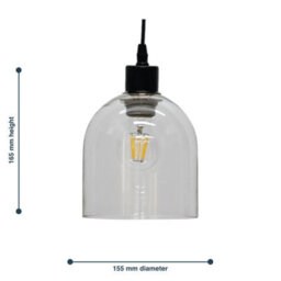 First Choice Lighting Belten Clear Glass Cloche Easy Fit Pendant Shade - thumbnail 5