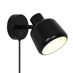 Nordlux Louella Indoor Wall Light Black Metal Sensor E14 White Inner - Plug In Or Mains Powered , Ip20