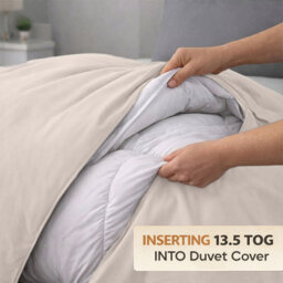 Ameha Duvet 13.5 Tog With Cream Duvet Cover & Matching Pillowcases, Breathable, Bedding Set, Super King 260X220Cm - thumbnail 3