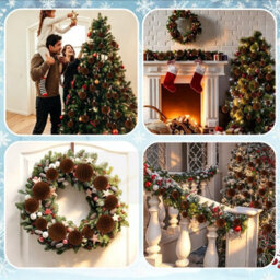 Amorly 32Pcs Velvet Christmas Tree Ornaments Set, Brown Flocked Hanging Christmas Balls Ornaments For Xmas Tree Holiday Home Party Decor - thumbnail 4