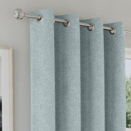 Enhanced Living Austin 100% Blackout, Thermal Blue Curtains With Eyelet Header (Pair) - 46X72 Inch (117X183Cm) - thumbnail 3