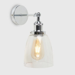 Valuelights Ezrah Pair Of Retro Style Polished Chrome Adjustable Knuckle Joint Wall Lights With Clear Glass Shades - thumbnail 2