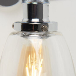 Valuelights Ezrah Pair Of Retro Style Polished Chrome Adjustable Knuckle Joint Wall Lights With Clear Glass Shades - thumbnail 3