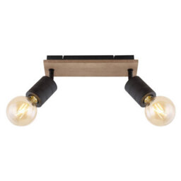Luminosa Lighting Luminosa Josella Twin Ceiling Spotlight Dark Brown 2X E27 - thumbnail 3