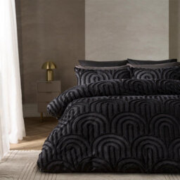 Ohs Tufted Arches Bedding Set Duvet Cover With Pillowcase, Black - Double - thumbnail 1