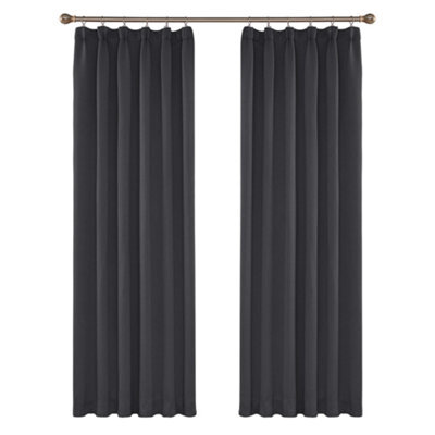 Deconovo Thermal Insulated Blackout Curtains Energy Saving Curtains Pencil Pleat Noise Reducing 52 X 84 Inch Dark Grey 2 Panels - image 1