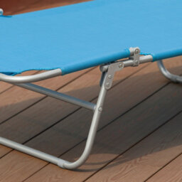 Sobuy Ogs48-B, Folding Chair Sun Lounger With Adjustable Sun Shade And Backrest,blue,w193Xd55.5Xh103 - thumbnail 6