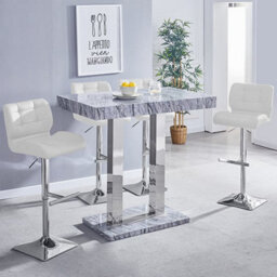 Furniture in Fashion Caprice Melange Effect Bar Table With 4 Candid White Stools