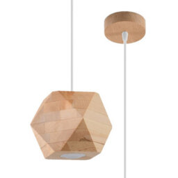 Sollux Lighting Woody Wood Natural 1 Light Classic Pendant Ceiling Light - thumbnail 3