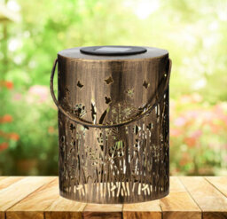 Lumineo Wild Meadow Solar Table Lantern Rustic Warm White Decorative Garden Lamp 18Cm - thumbnail 1