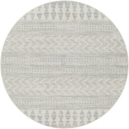 Livabliss Round Roma-Modern Grey Off-White Charcoal Living Dining Bedroom Rug 160 X 160 Cm Easy Care, Non Shedding - thumbnail 1