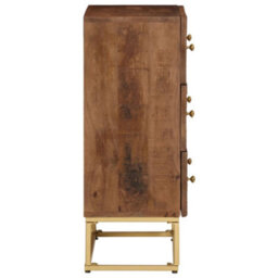 Berkfield Chest Of Drawers 55X30X76 Cm Solid Wood Mango And Iron - thumbnail 4